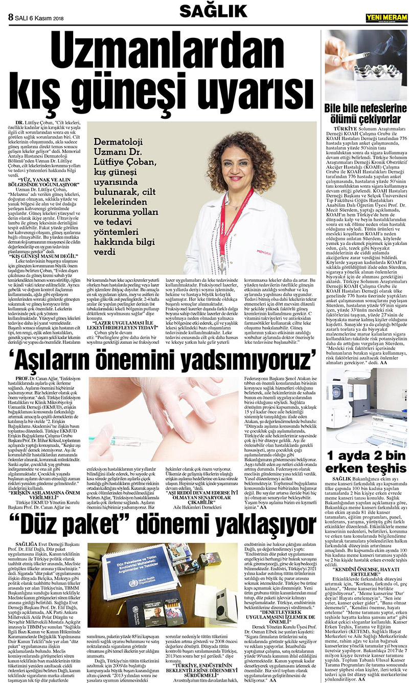 6 Kasım 2018 Yeni Meram Gazetesi