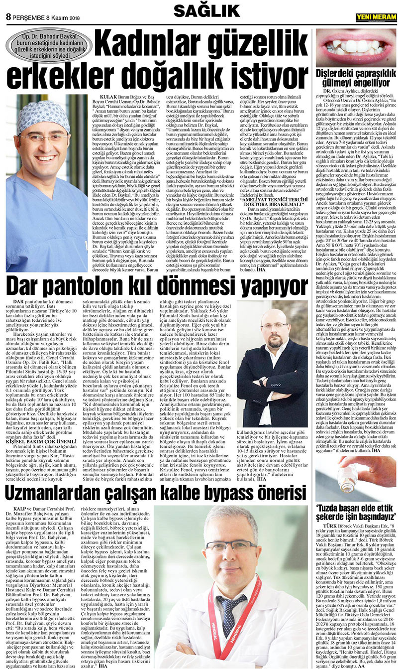 8 Kasım 2018 Yeni Meram Gazetesi