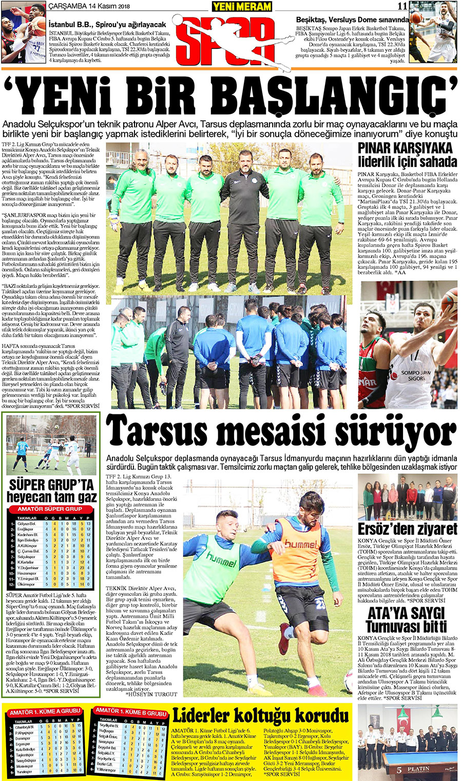 14 Kasım 2018 Yeni Meram Gazetesi