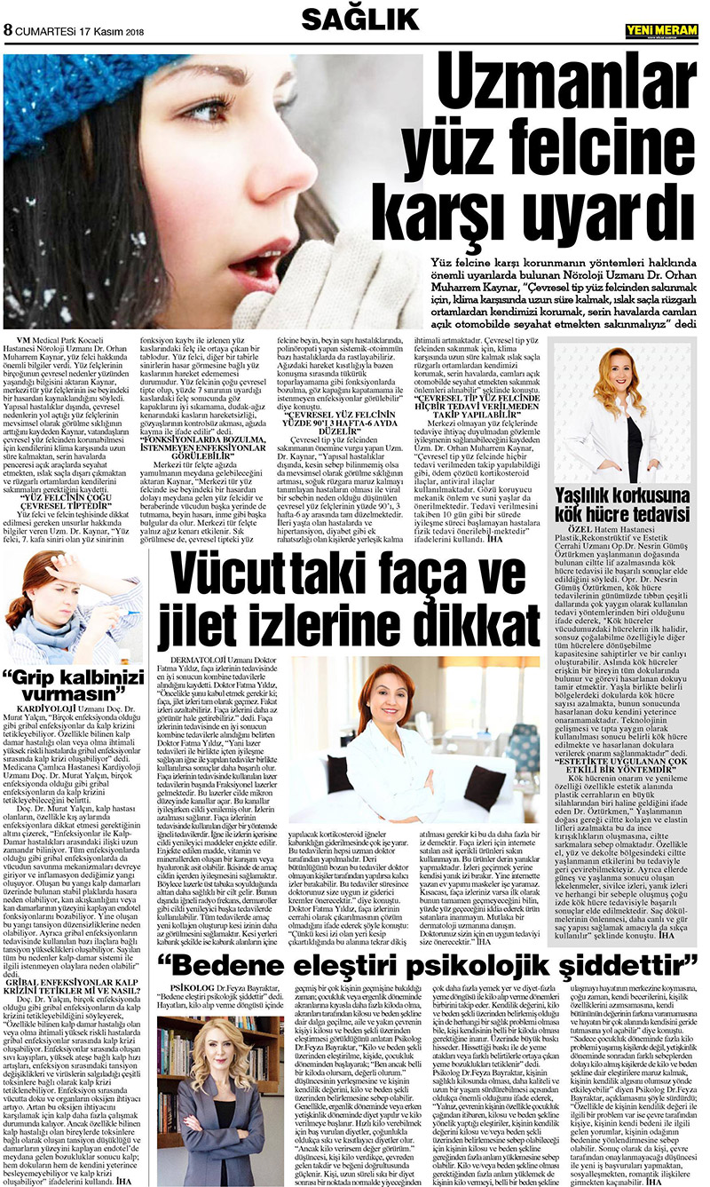 17 Kasım 2018 Yeni Meram Gazetesi