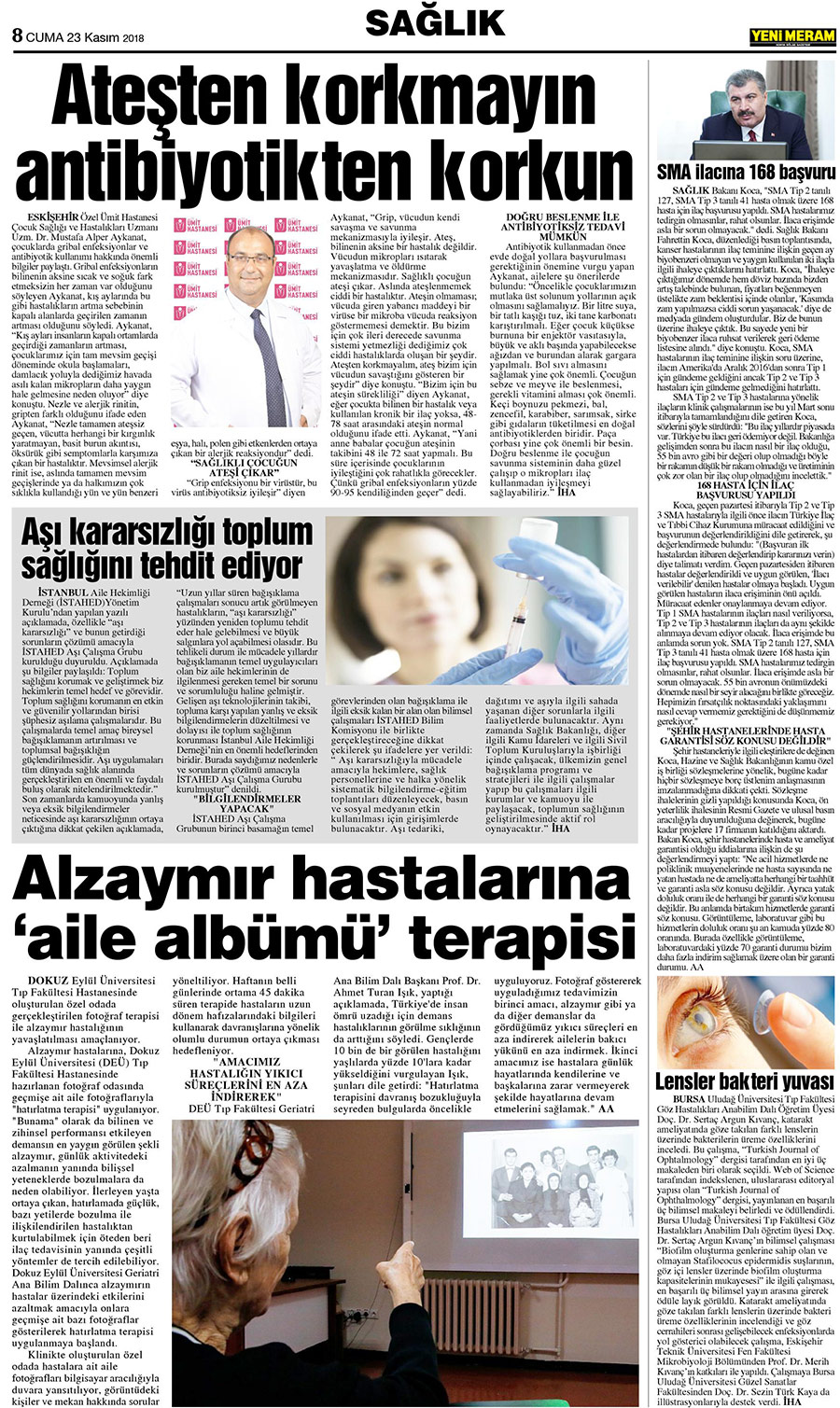 23 Kasım 2018 Yeni Meram Gazetesi