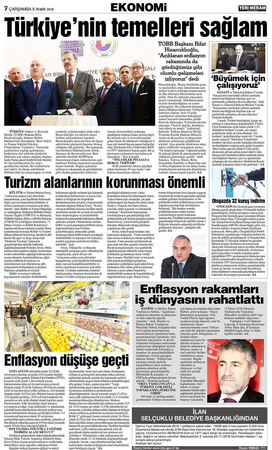 5 Aralık 2018 Yeni Meram Gazetesi