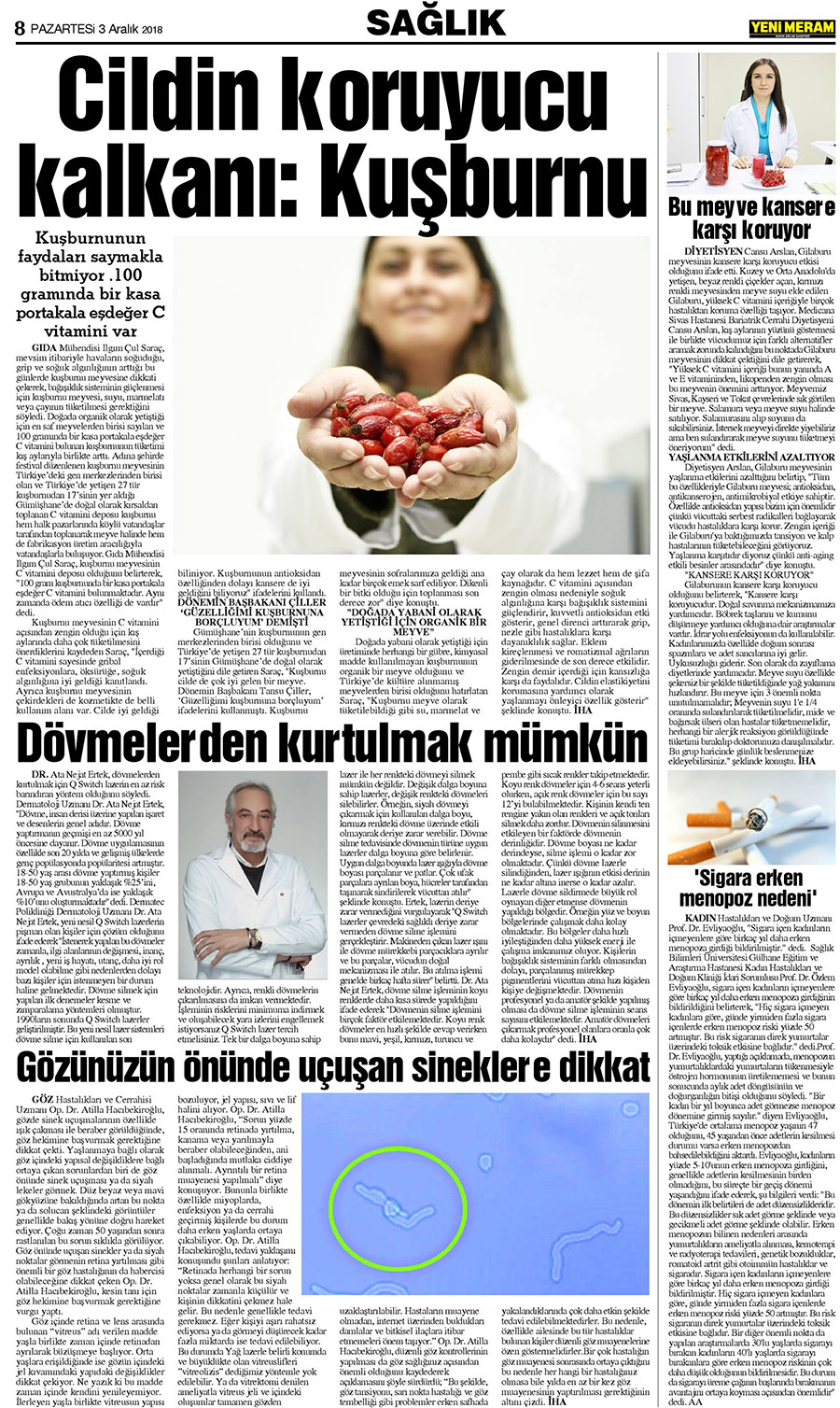 3 Aralık 2018 Yeni Meram Gazetesi