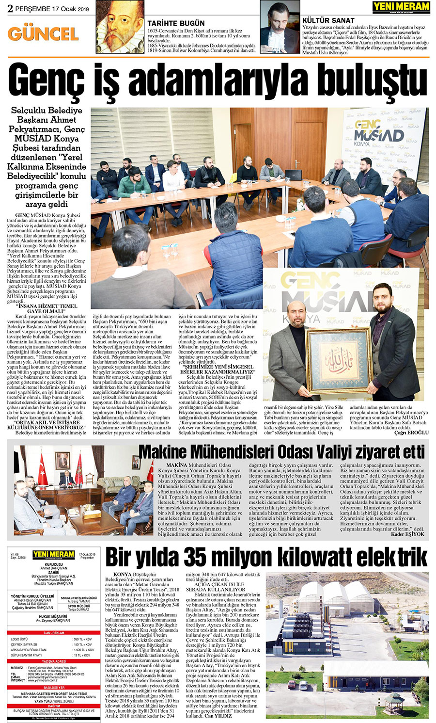 17 Ocak 2019 Yeni Meram Gazetesi