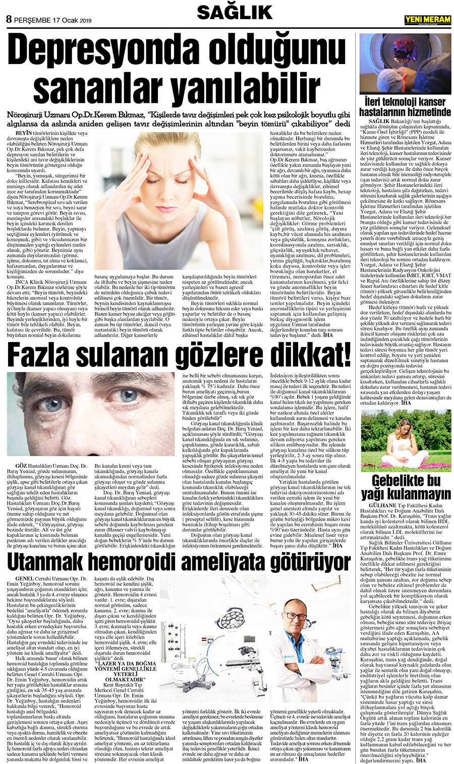 17 Ocak 2019 Yeni Meram Gazetesi