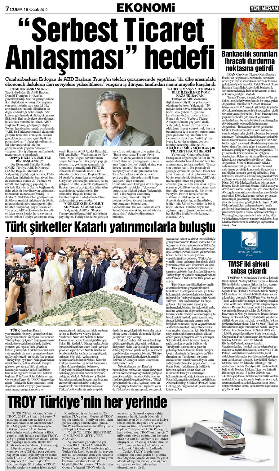 18 Ocak 2019 Yeni Meram Gazetesi