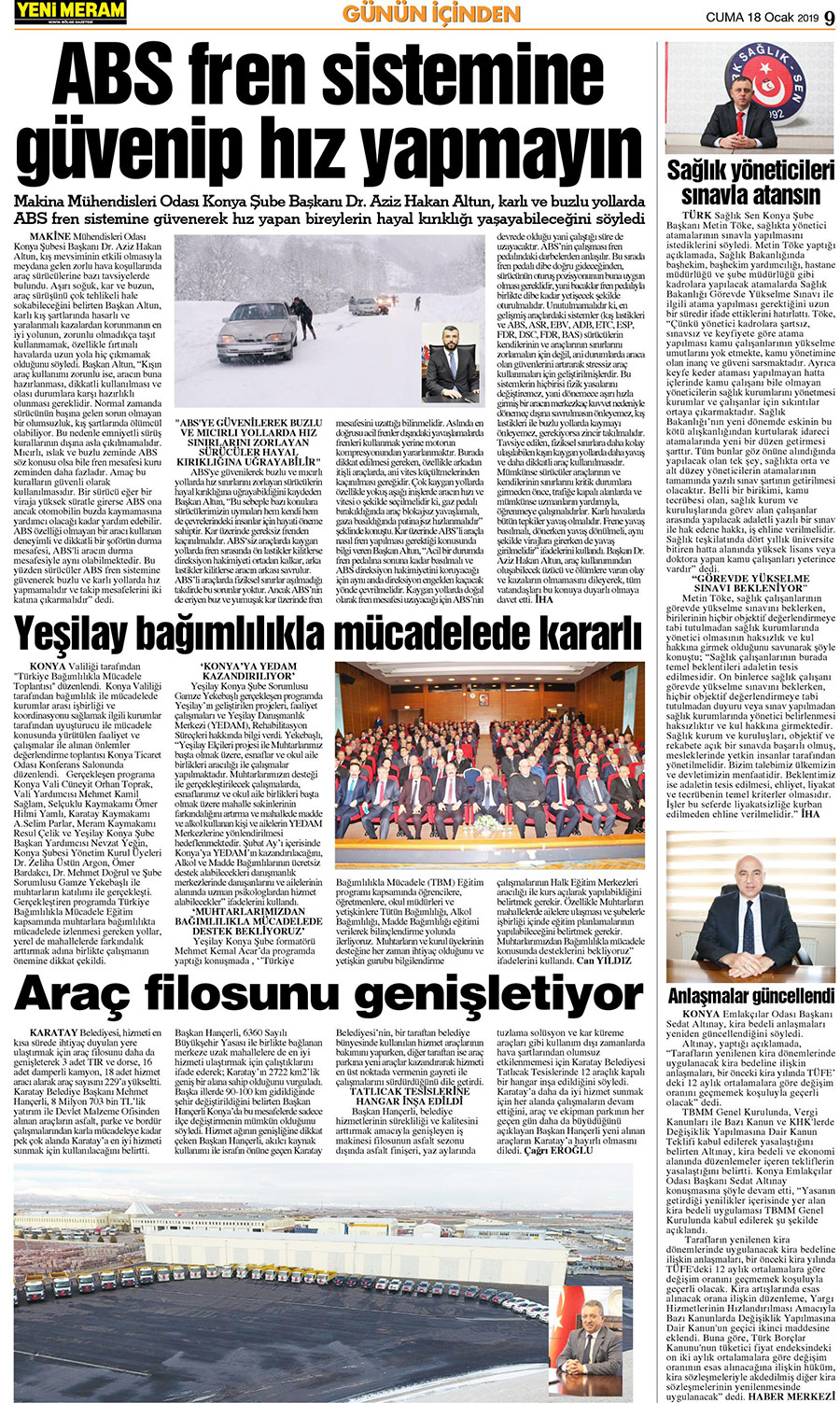 18 Ocak 2019 Yeni Meram Gazetesi