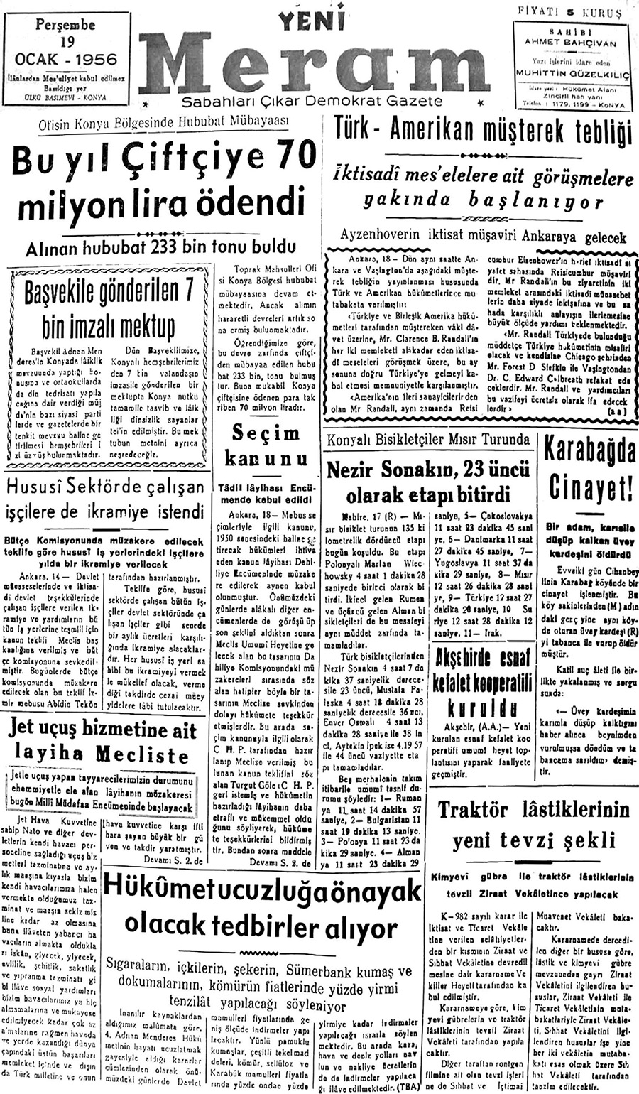 19 Ocak 2019 Yeni Meram Gazetesi