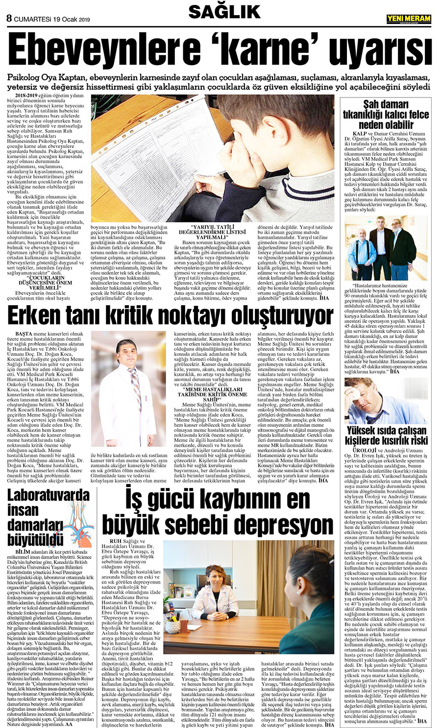 19 Ocak 2019 Yeni Meram Gazetesi