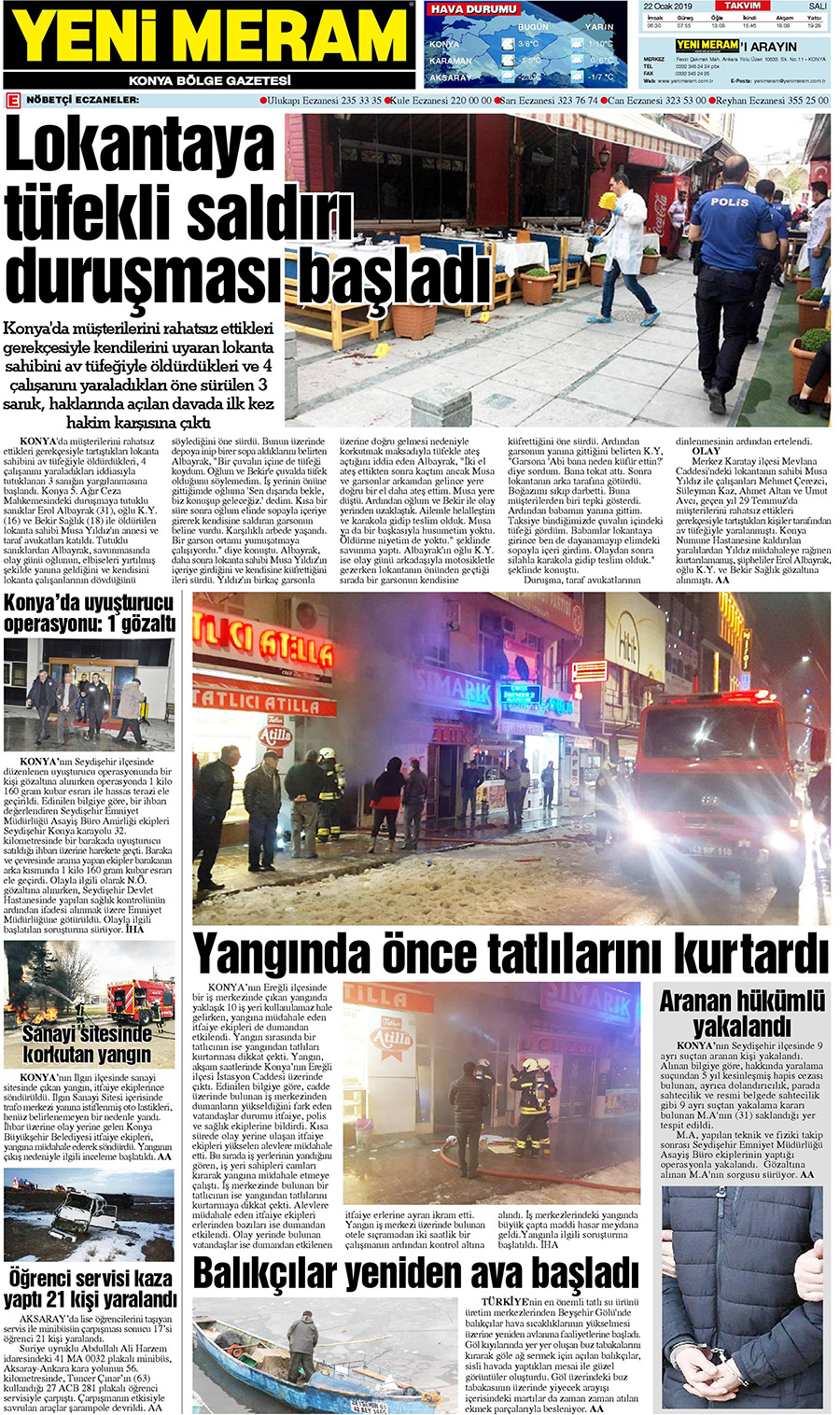 22 Ocak 2019 Yeni Meram Gazetesi