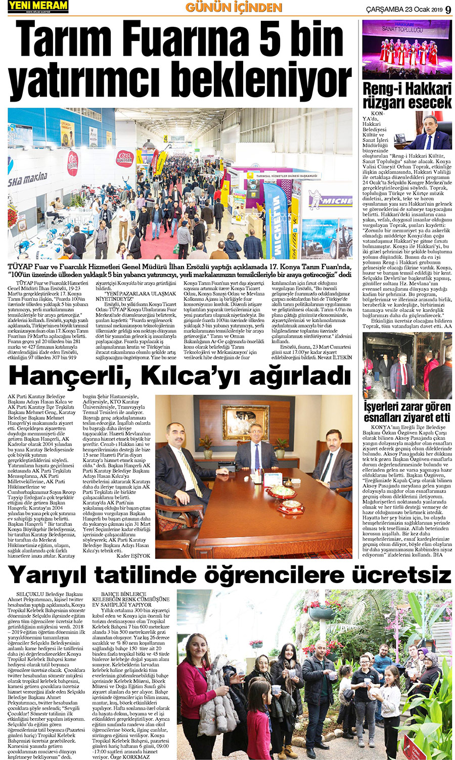 23 Ocak 2019 Yeni Meram Gazetesi