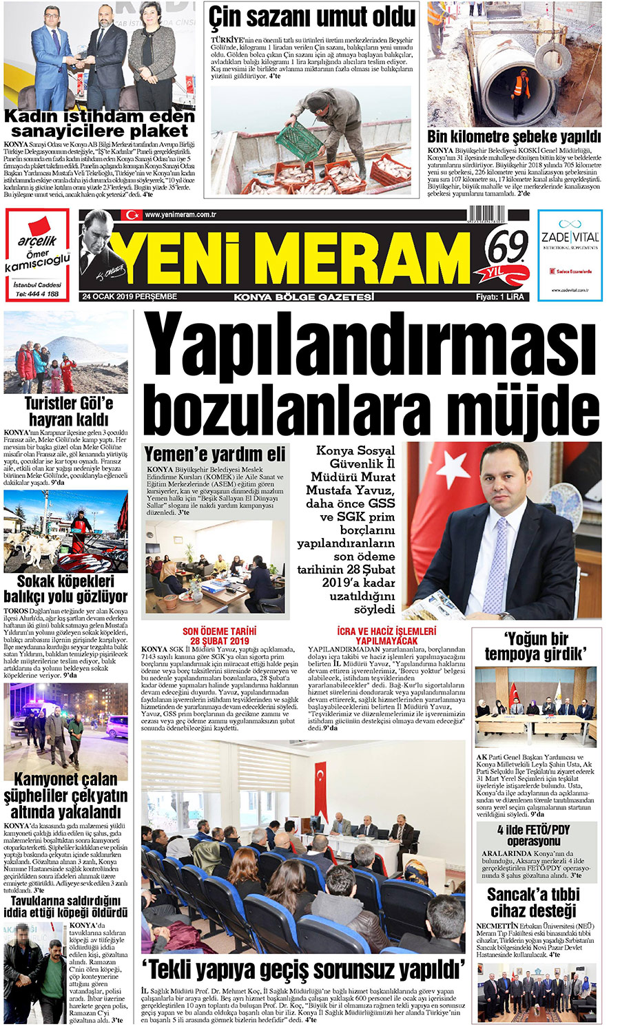 24 Ocak 2019 Yeni Meram Gazetesi