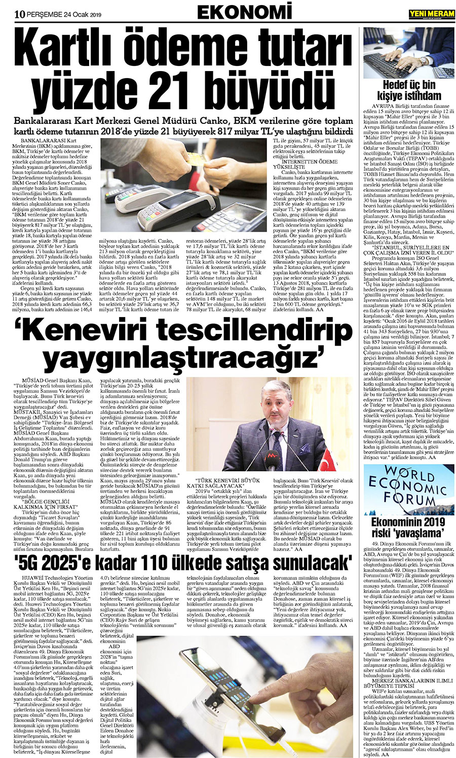 24 Ocak 2019 Yeni Meram Gazetesi