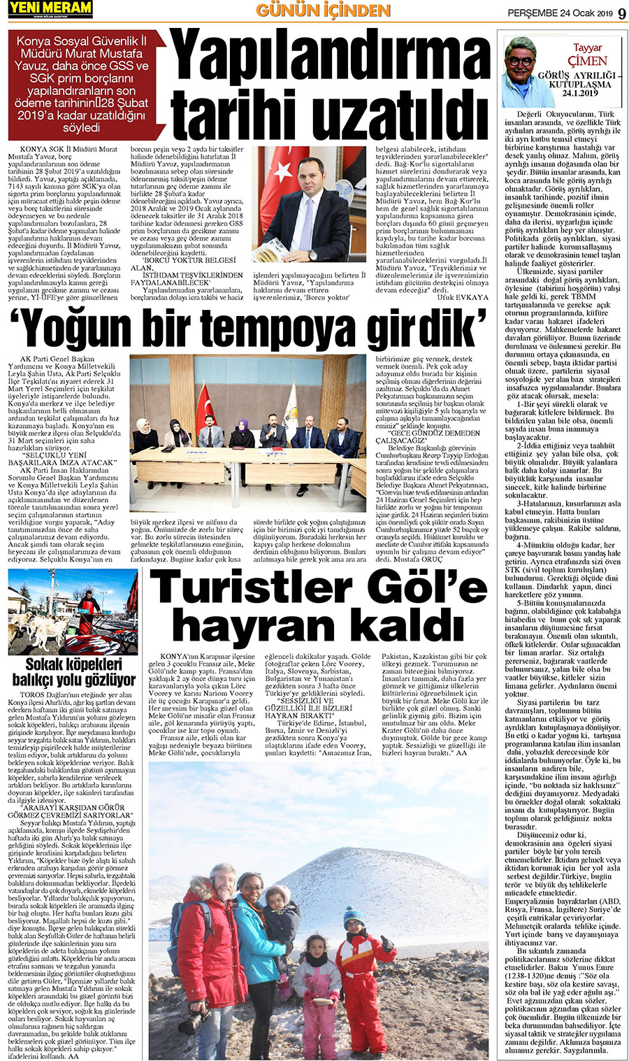 24 Ocak 2019 Yeni Meram Gazetesi