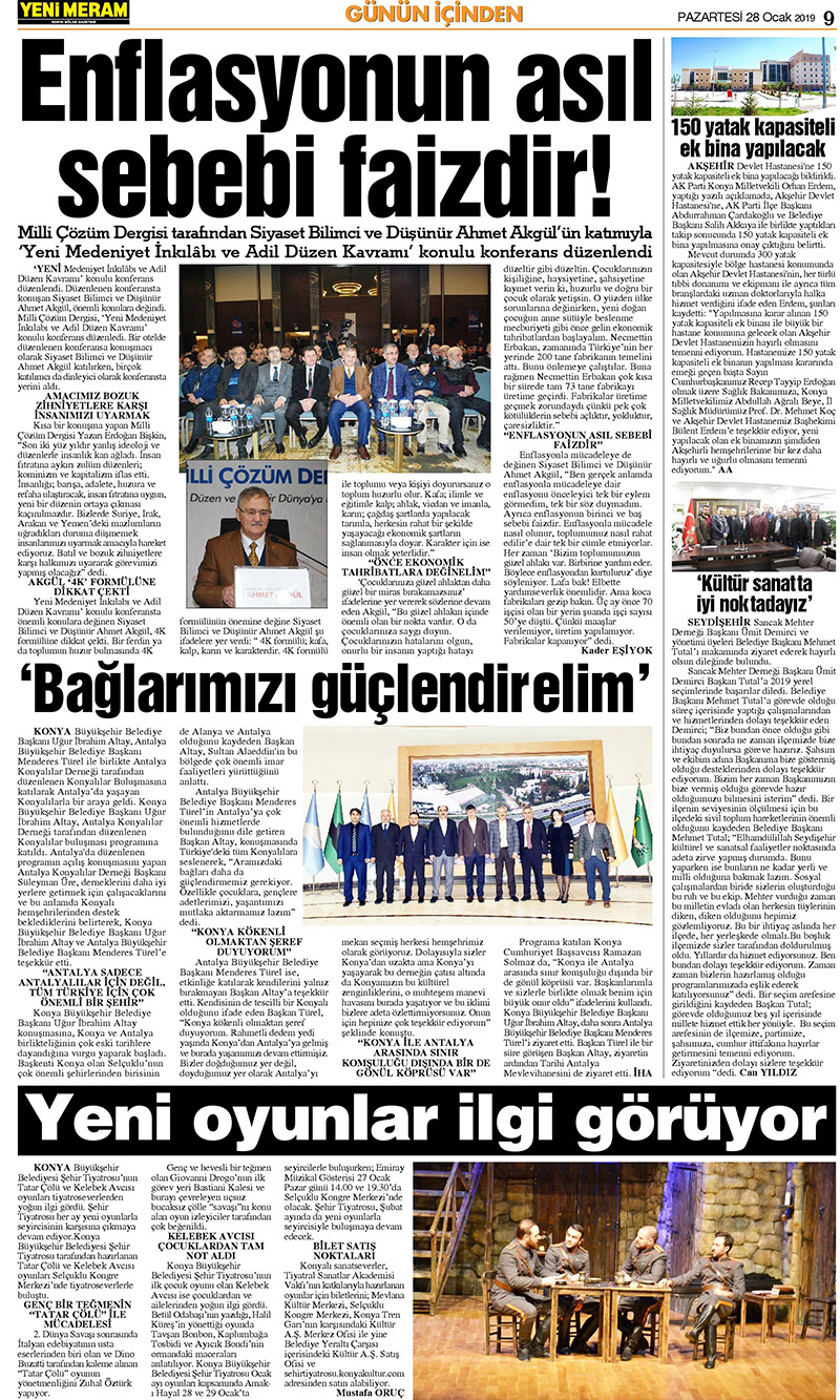 27 Ocak 2019 Yeni Meram Gazetesi