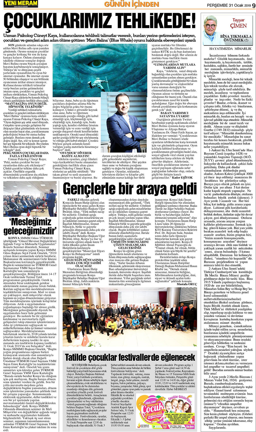 31 Ocak 2019 Yeni Meram Gazetesi