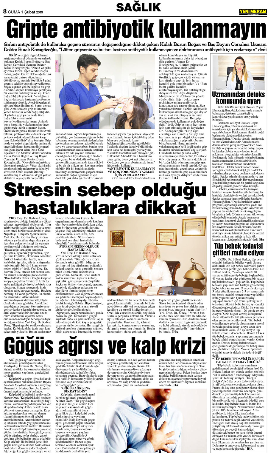 1 Şubat 2019 Yeni Meram Gazetesi