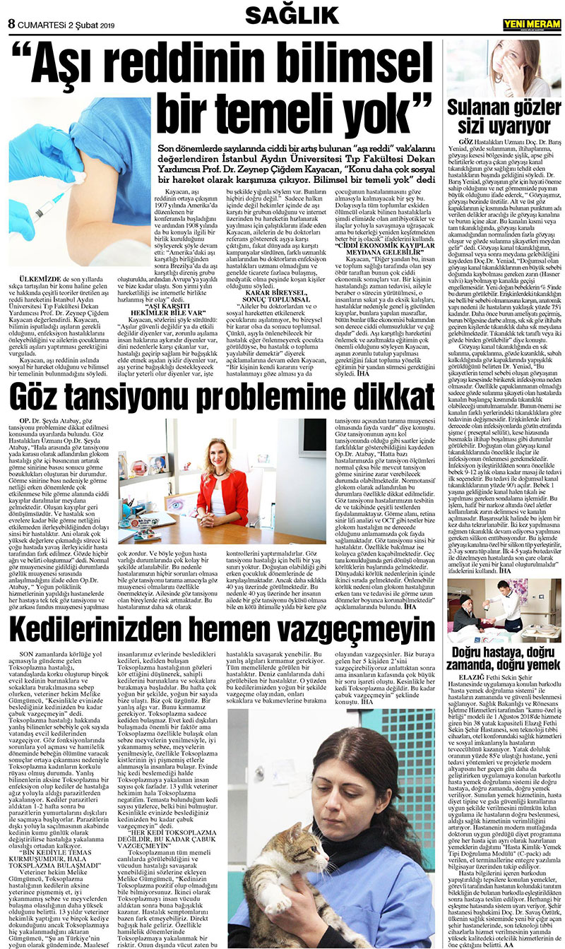 2 Şubat 2019 Yeni Meram Gazetesi