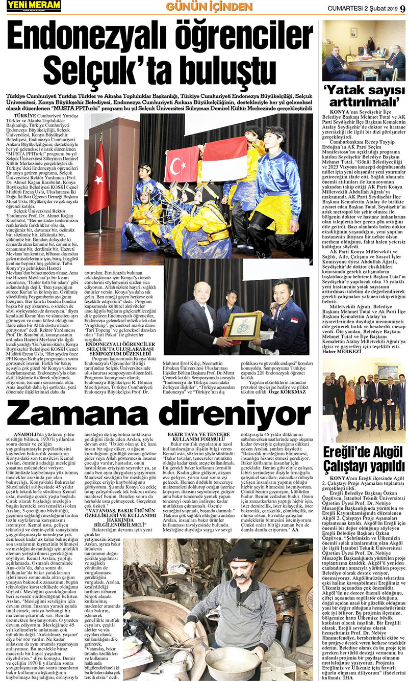 2 Şubat 2019 Yeni Meram Gazetesi