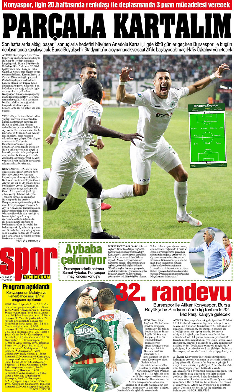 4 Şubat 2019 Yeni Meram Gazetesi