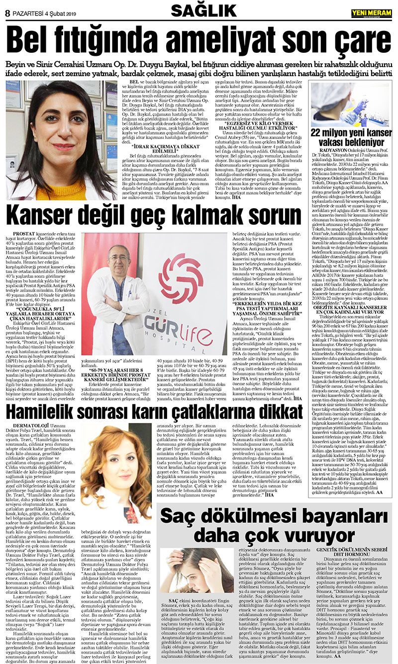 4 Şubat 2019 Yeni Meram Gazetesi