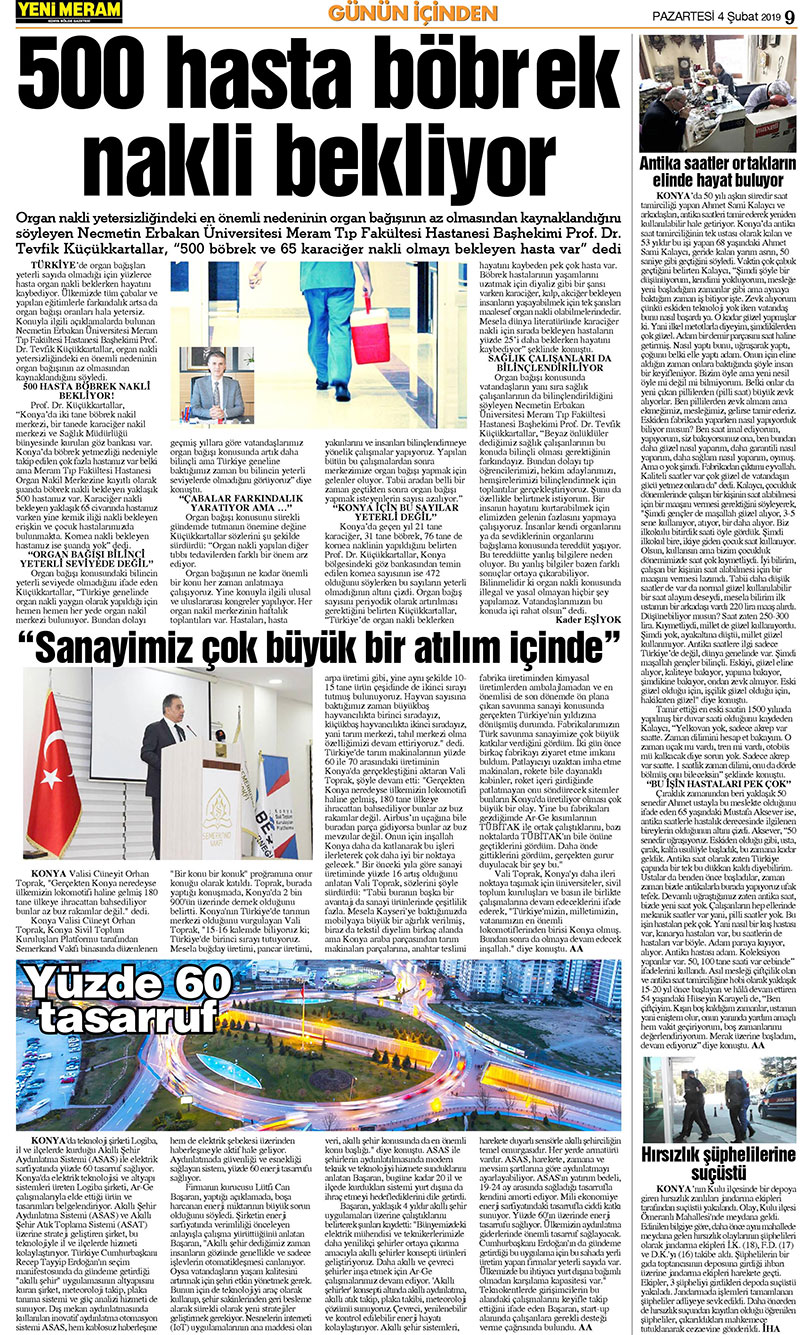 4 Şubat 2019 Yeni Meram Gazetesi