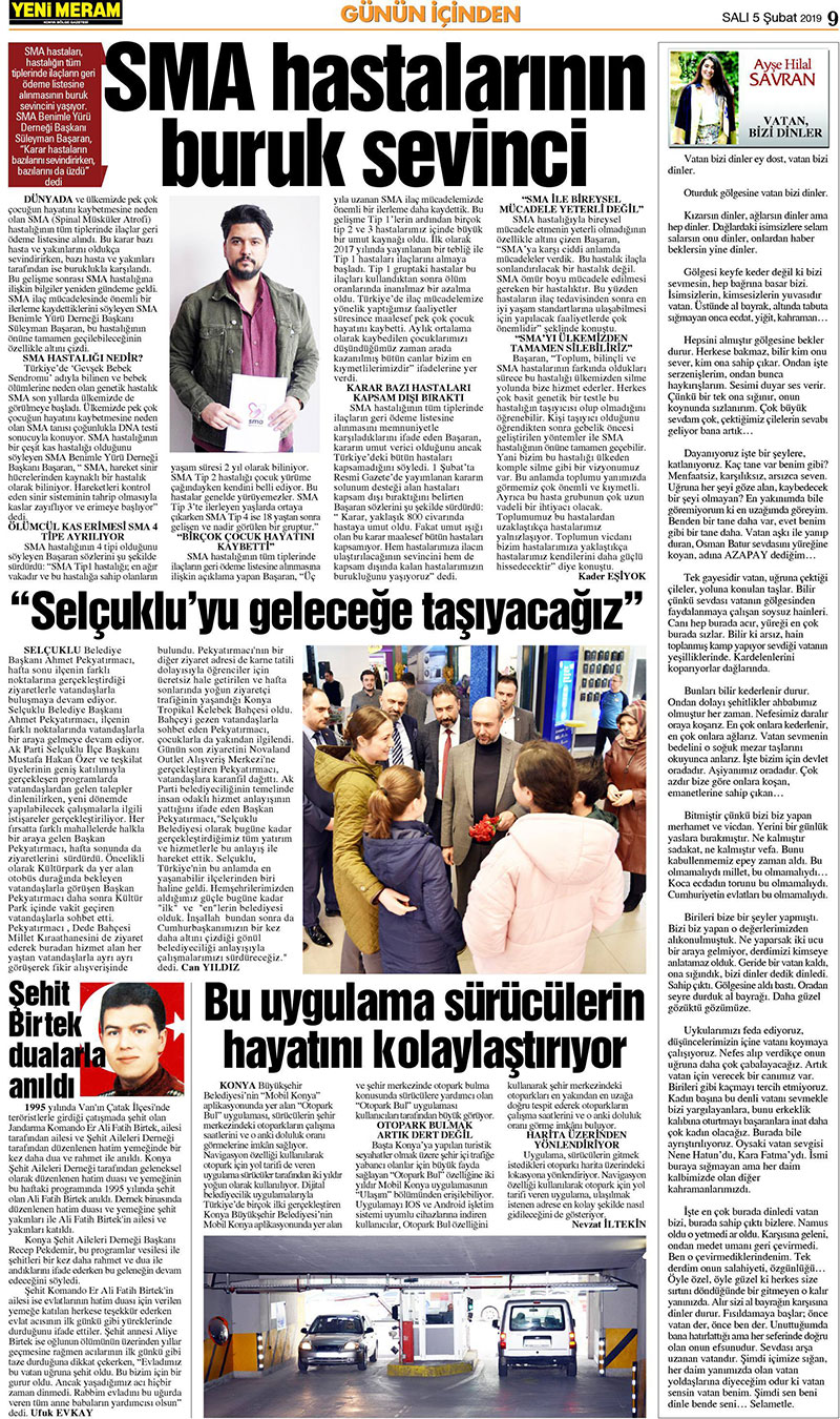 5 Şubat 2019 Yeni Meram Gazetesi