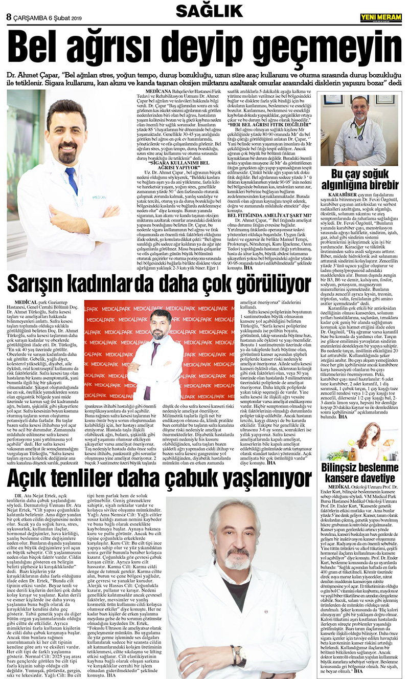 6 Şubat 2019 Yeni Meram Gazetesi