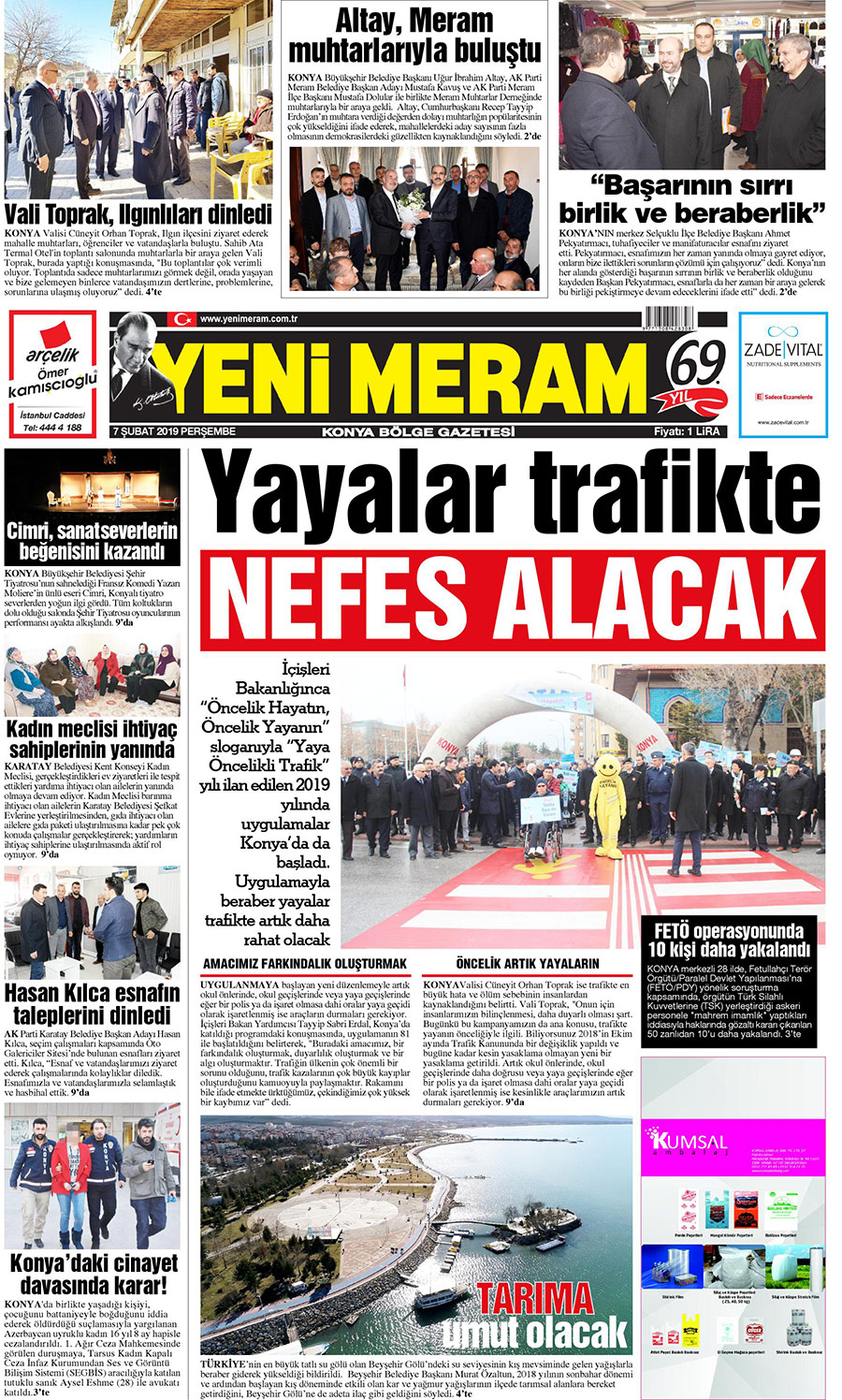 7 Şubat 2019 Yeni Meram Gazetesi