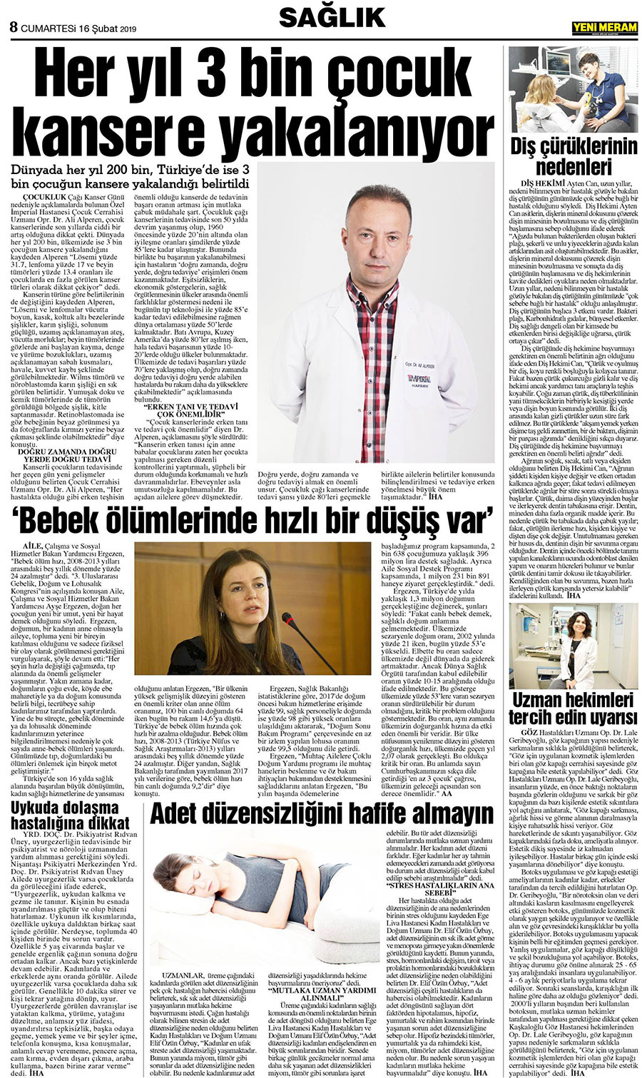 16 Şubat 2019 Yeni Meram Gazetesi