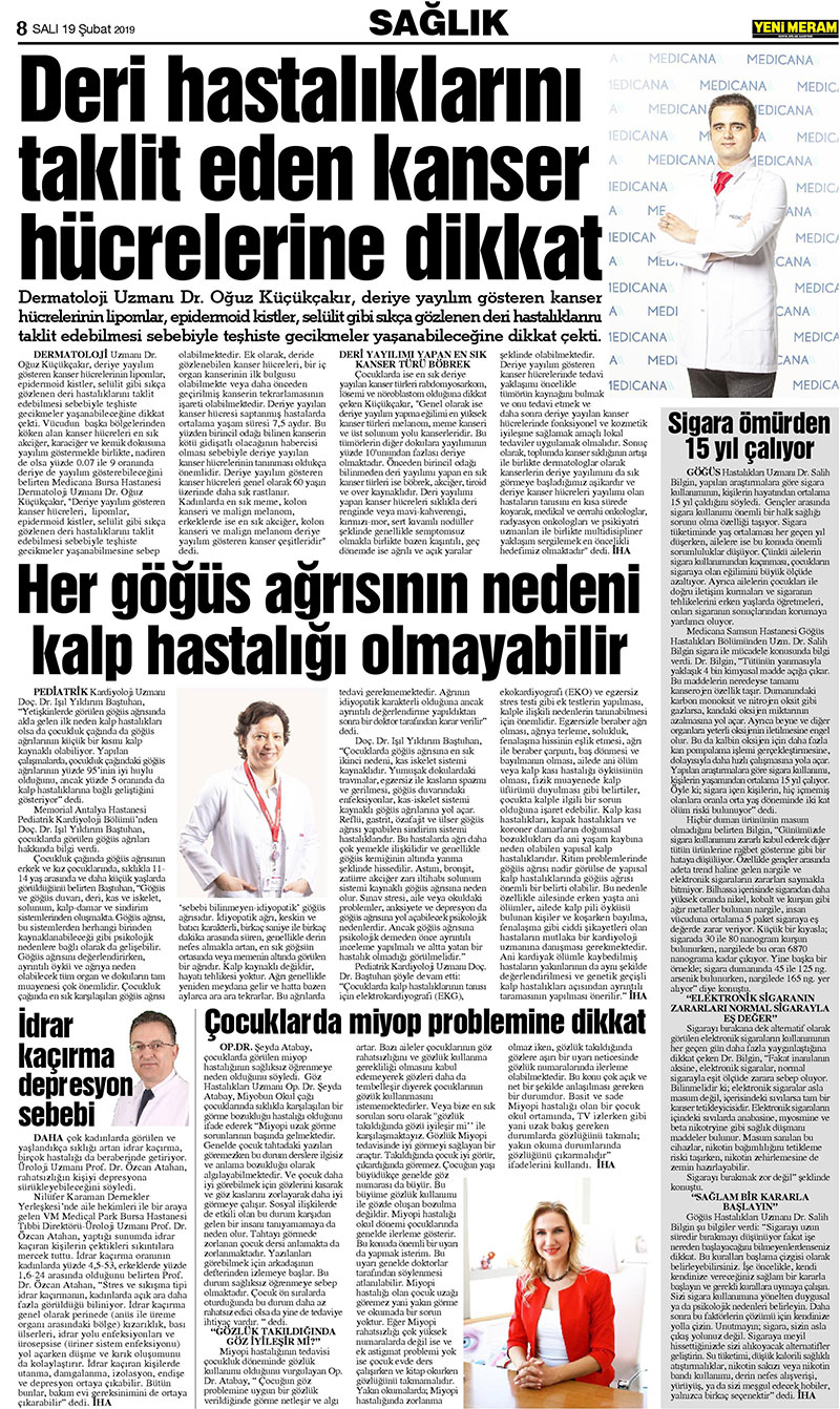 19 Şubat 2019 Yeni Meram Gazetesi