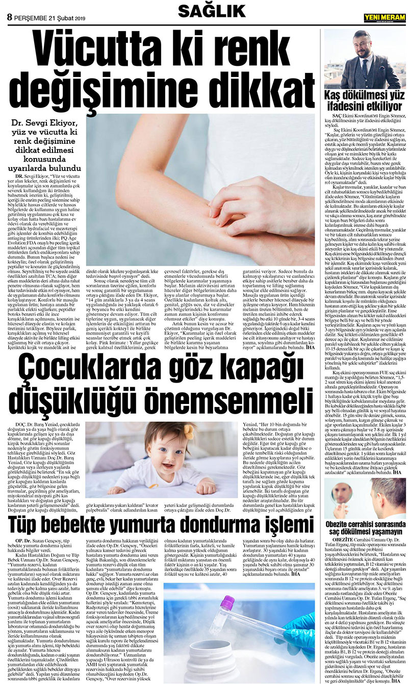 21 Şubat 2019 Yeni Meram Gazetesi