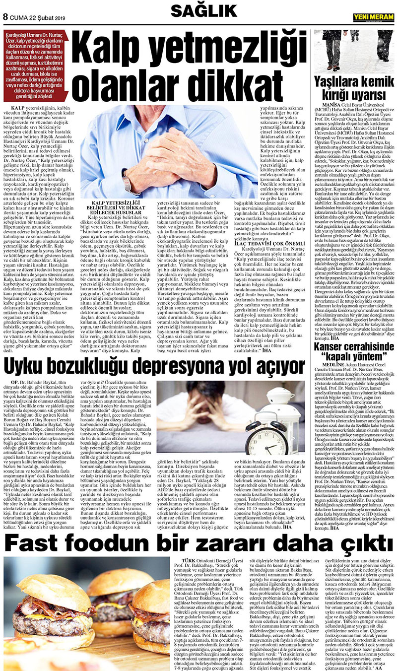 22 Şubat 2019 Yeni Meram Gazetesi