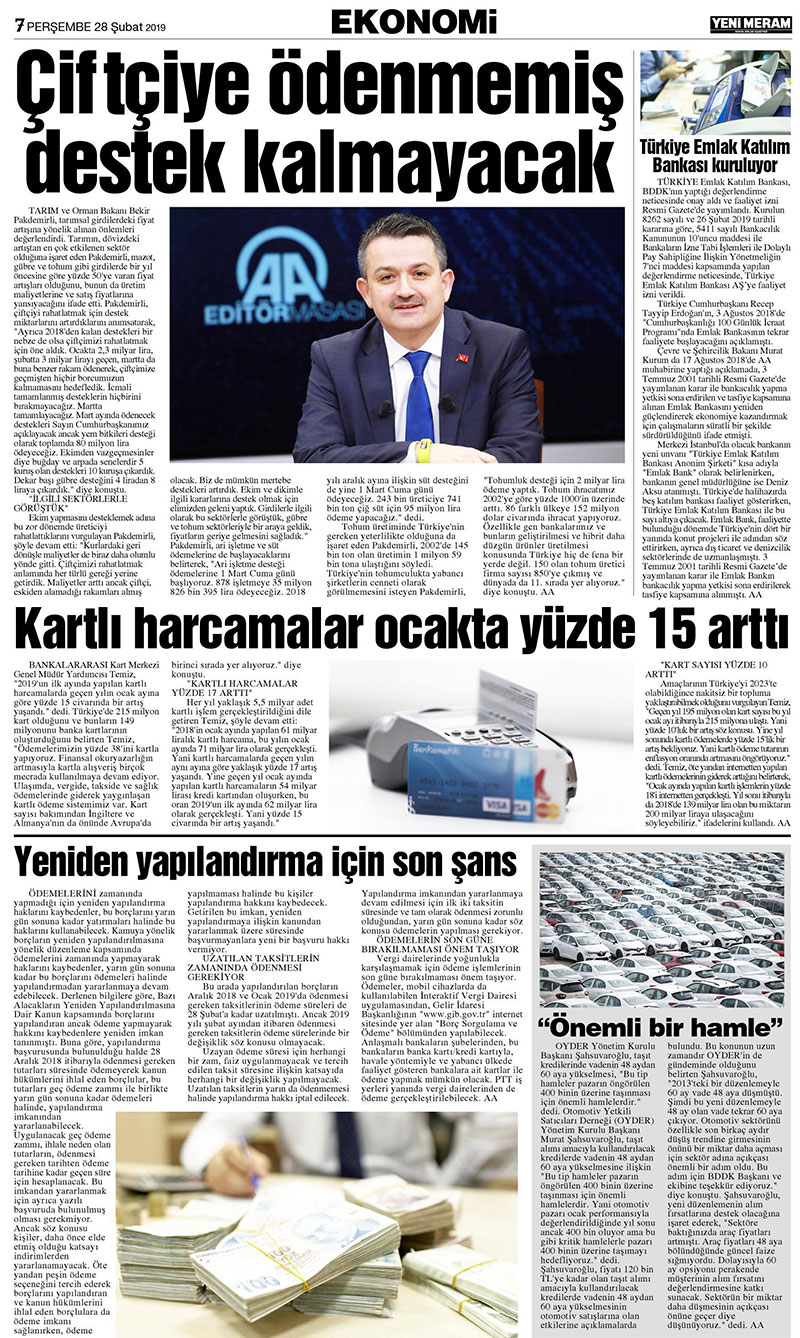 28 Şubat 2019 Yeni Meram Gazetesi