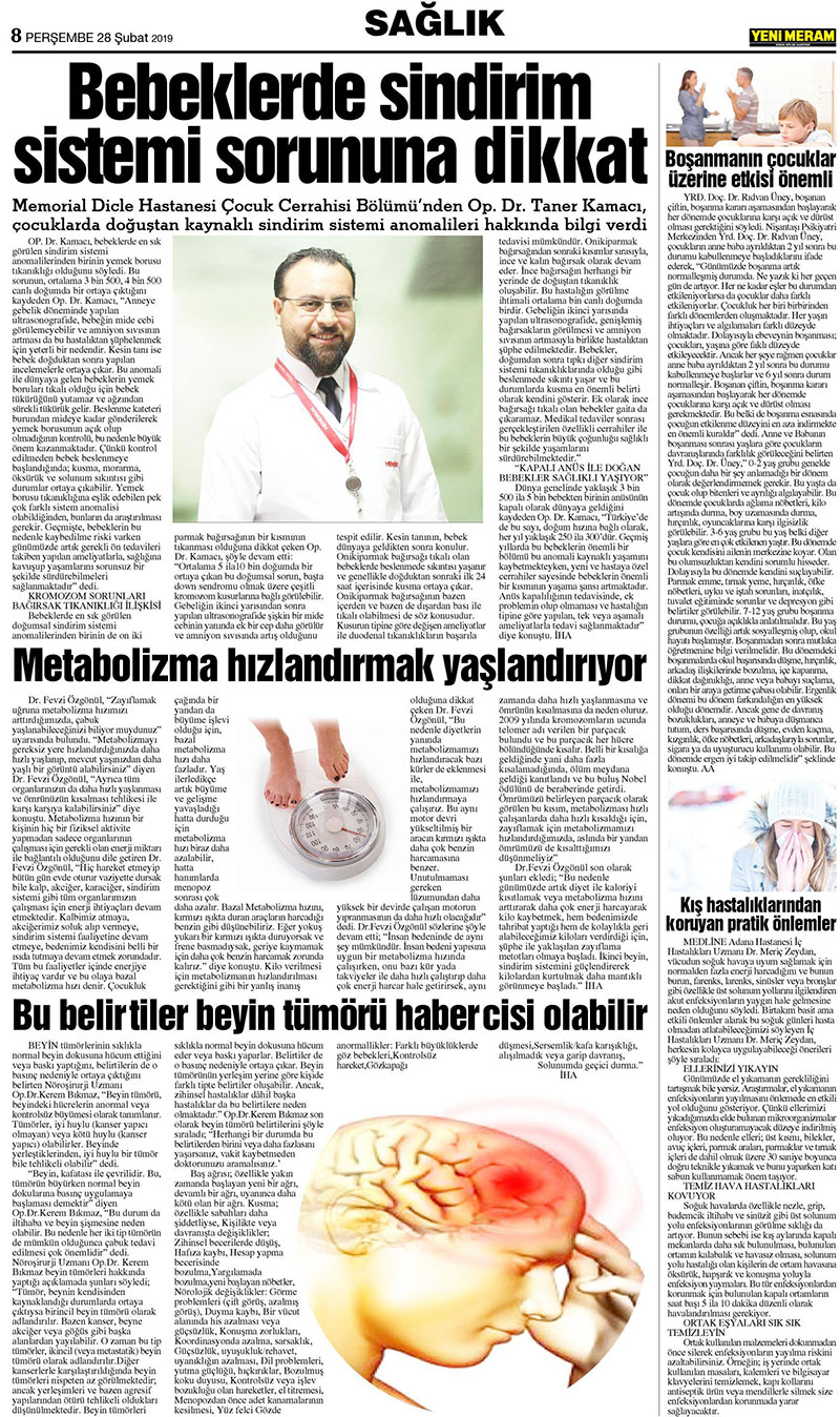 28 Şubat 2019 Yeni Meram Gazetesi