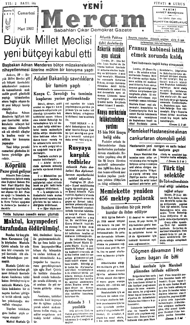 1 Mart 2019 Yeni Meram Gazetesi