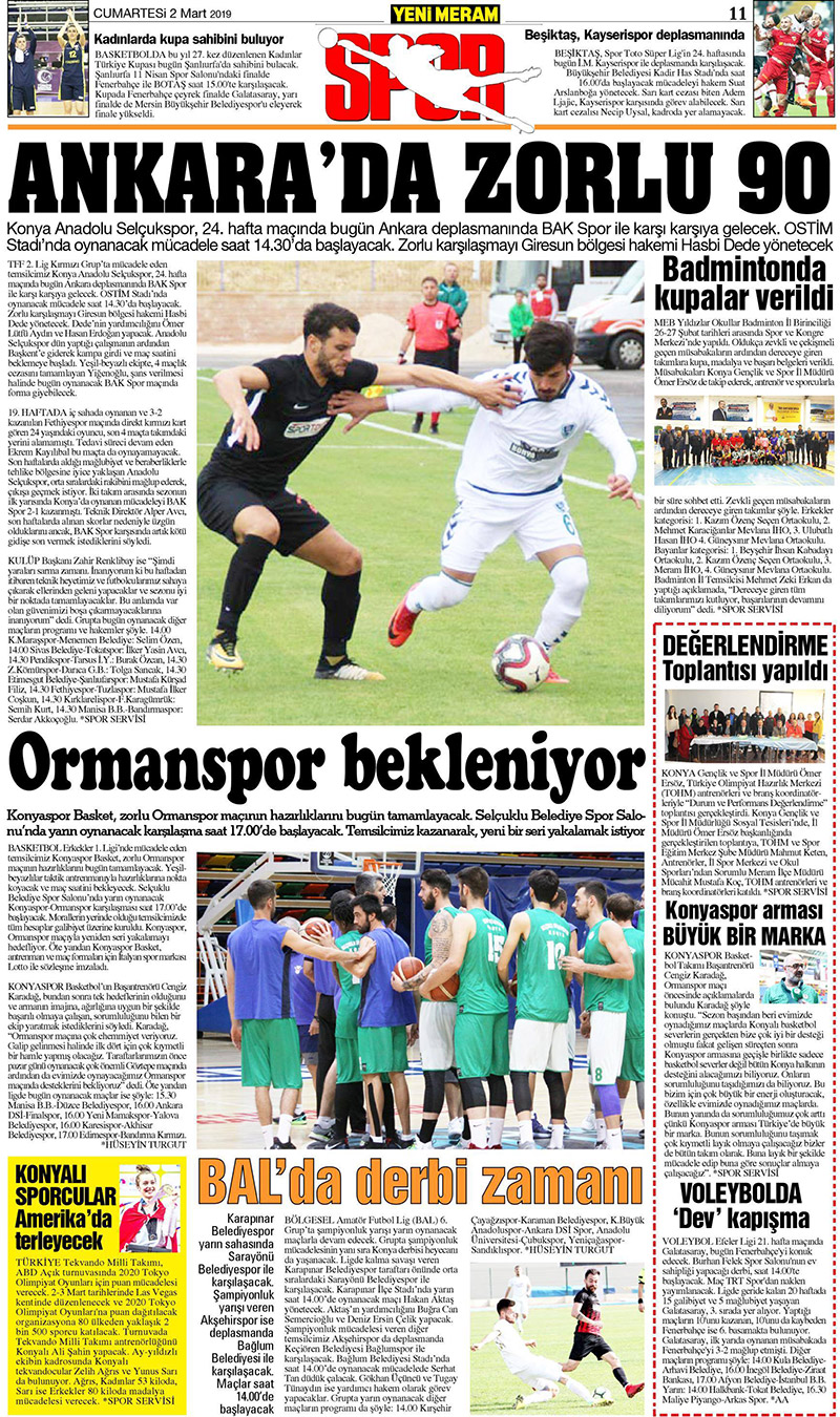 2 Mart 2019 Yeni Meram Gazetesi