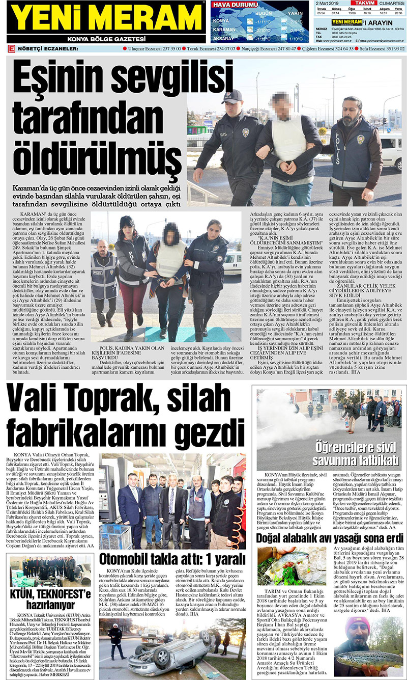 2 Mart 2019 Yeni Meram Gazetesi