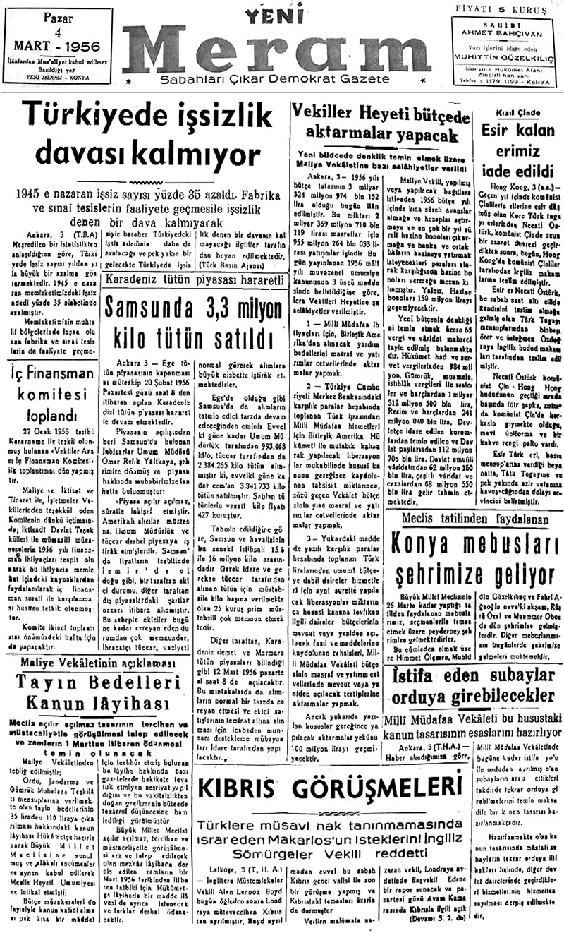 4 Mart 2019 Yeni Meram Gazetesi