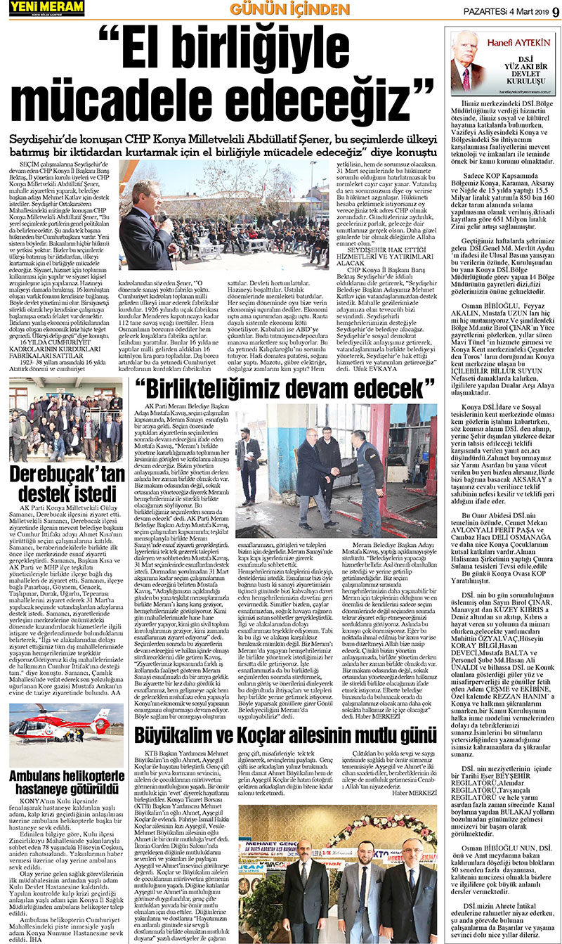 4 Mart 2019 Yeni Meram Gazetesi