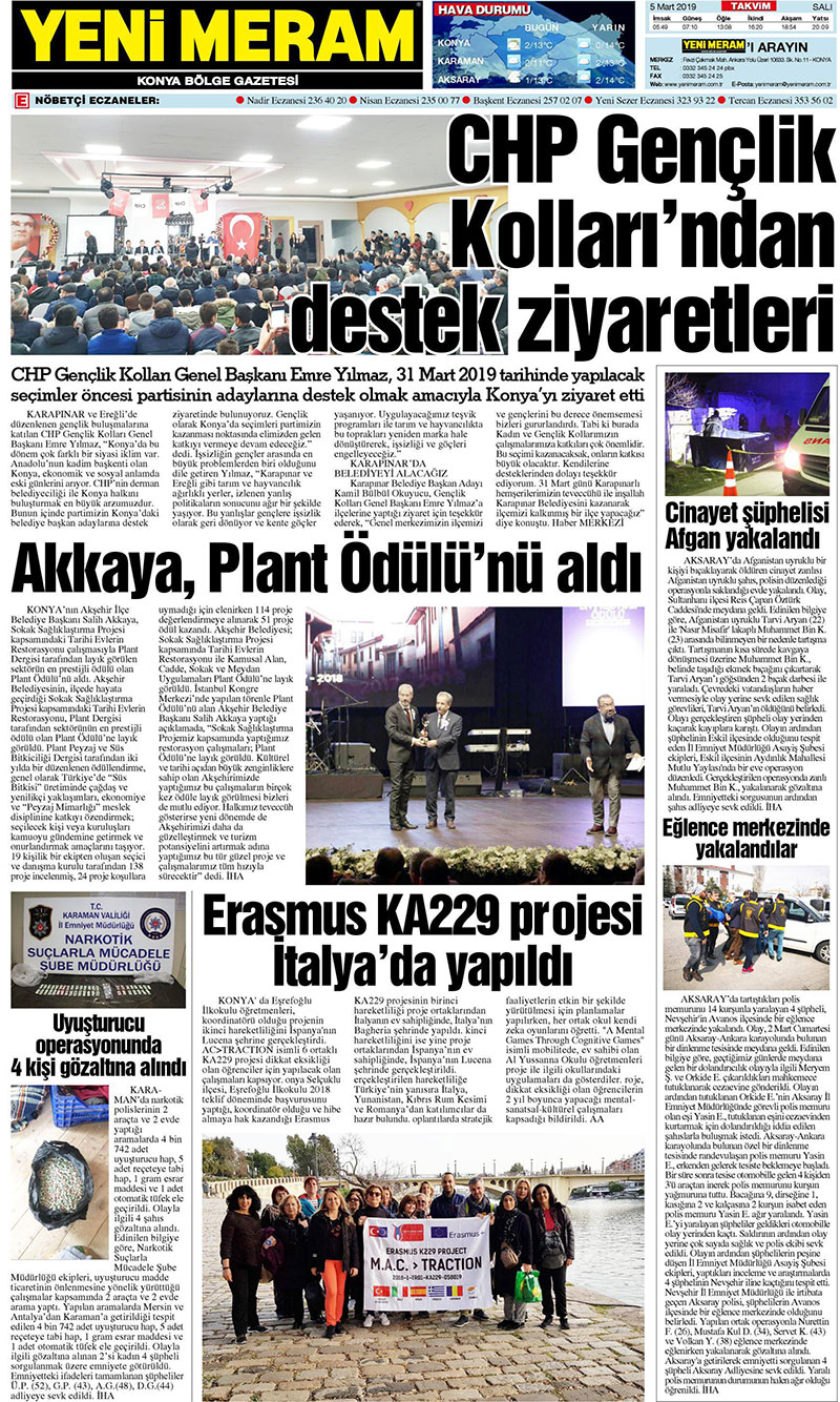 5 Mart 2019 Yeni Meram Gazetesi