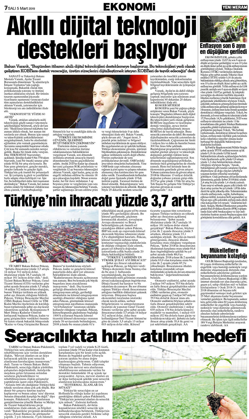 5 Mart 2019 Yeni Meram Gazetesi