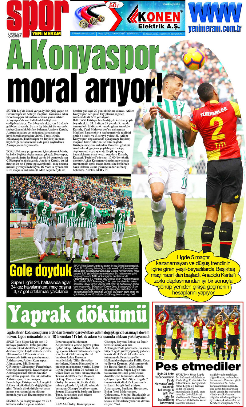 6 Mart 2019 Yeni Meram Gazetesi