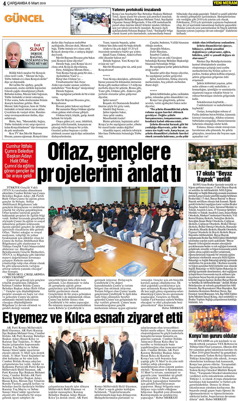 6 Mart 2019 Yeni Meram Gazetesi