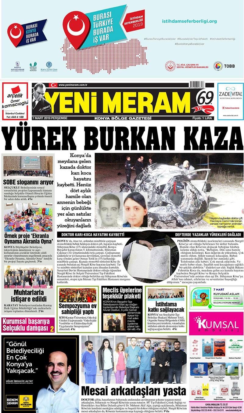 7 Mart 2019 Yeni Meram Gazetesi