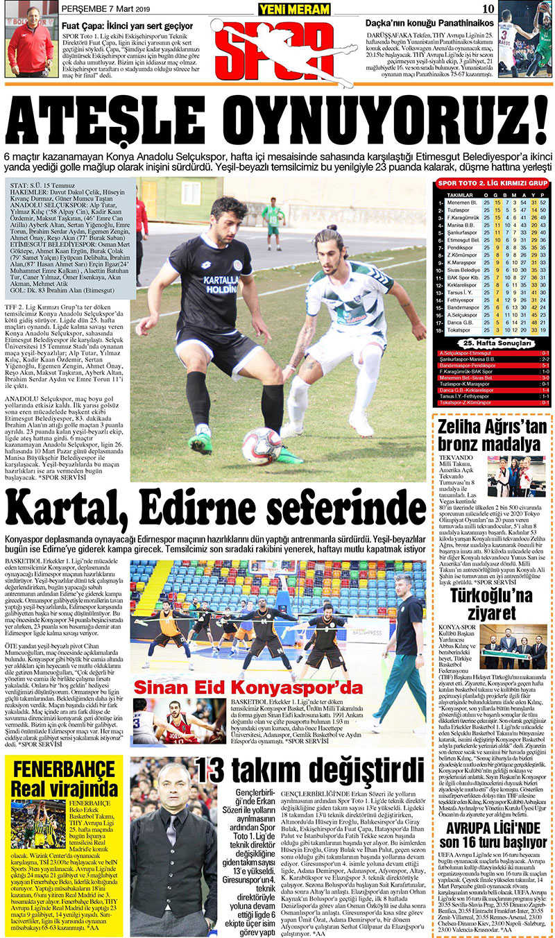 7 Mart 2019 Yeni Meram Gazetesi