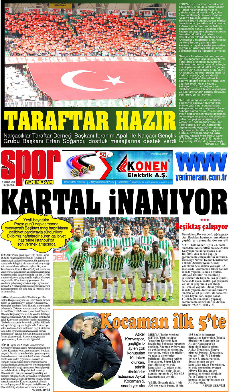 7 Mart 2019 Yeni Meram Gazetesi