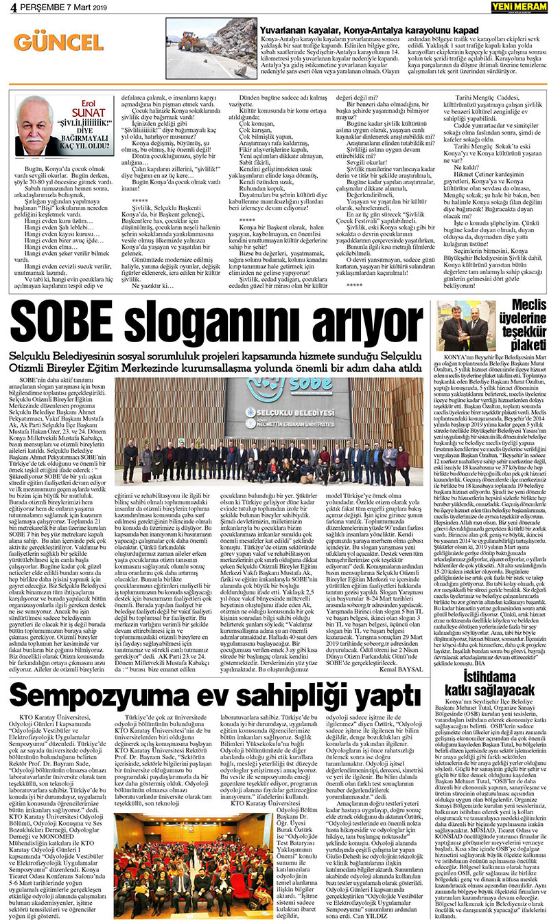 7 Mart 2019 Yeni Meram Gazetesi