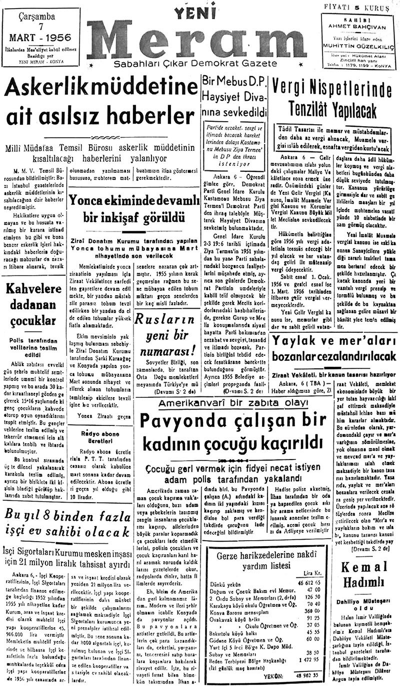 7 Mart 2019 Yeni Meram Gazetesi