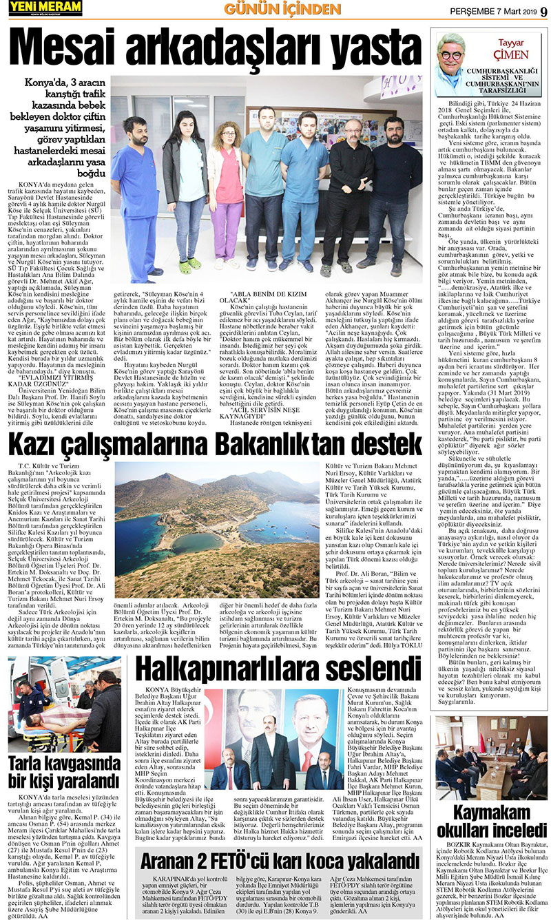 7 Mart 2019 Yeni Meram Gazetesi